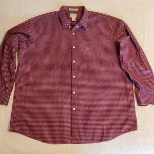 LL Bean Shirt XXL  Red Blue Check Traditional Fit Button-Down Long-Sleeve